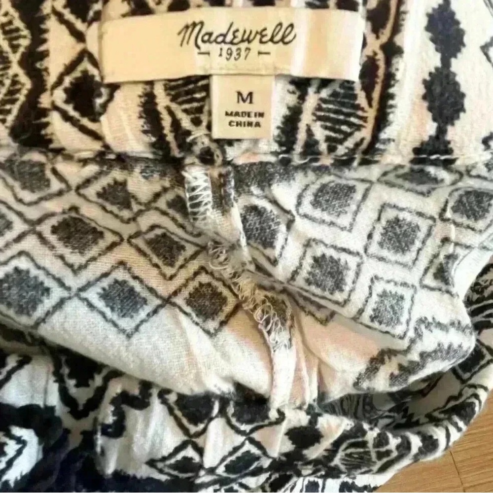 Madewell Black and White Geometric Print Pants, size M, great condition - Picture 3 of 5